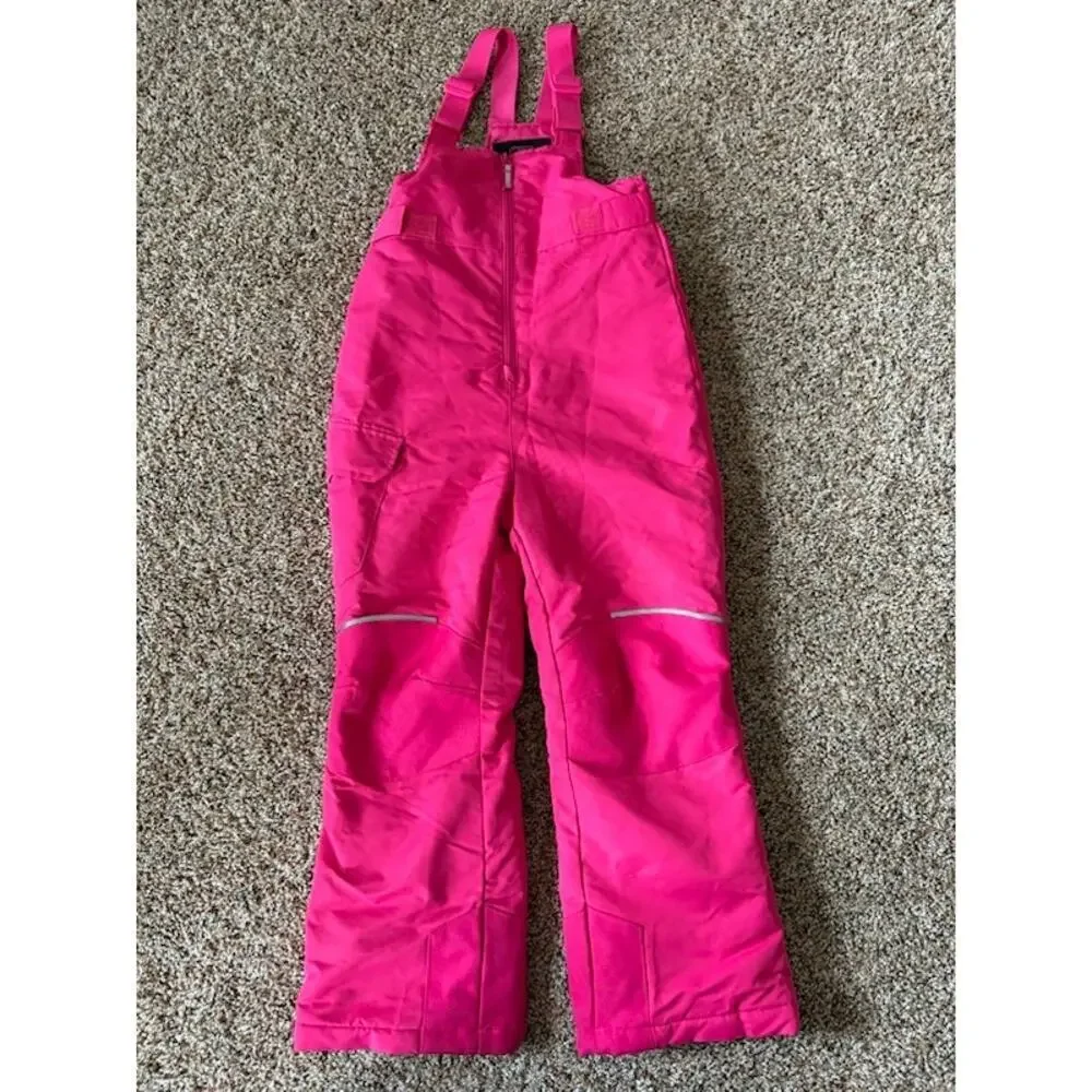 Swiss+Tech Girls Snow Overalls Pink sz 6/6x side pocket